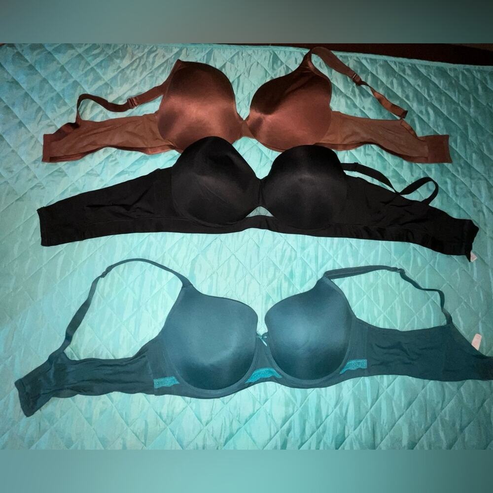 Cacique Bundle of 3 bras pristine 44D full coverage, comfort bliss, balconette